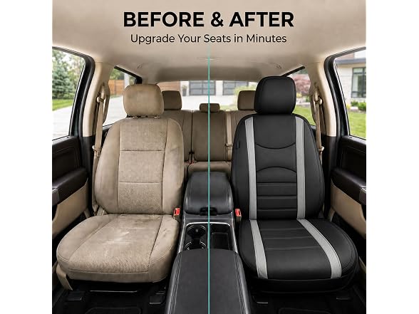 FH Group Car Seat Covers Front Set Gray