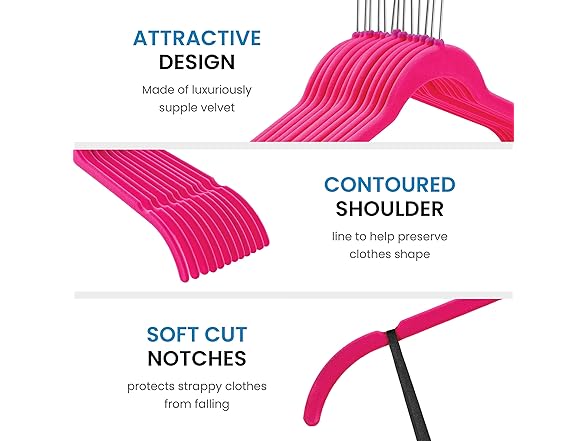 Zober Velvet Hanger 50Pk - Choose Color