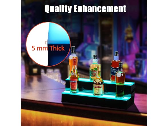 30'' LED Lighted Liquor Bottle Shelf, 2 Tier 