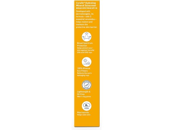 CeraVe Hydrating Mineral Sunscreen SPF 30 2.5 oz
