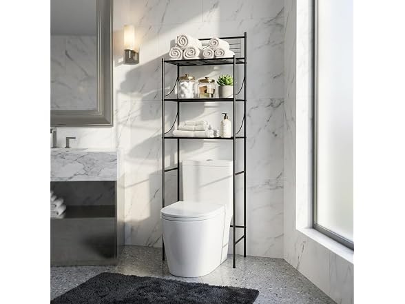 Bath Bliss 3-Tier Over Toilet Rack Black