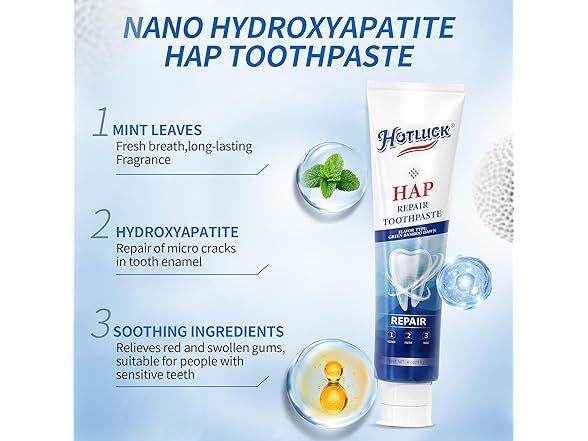 3-Pack Hydroxyapatite Toothpaste