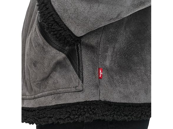 Levis Mens Mixed Media Faux Shearling Jacket (XXL)