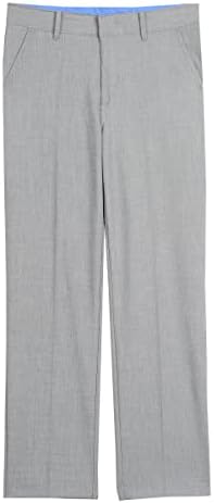 Izod boys Patterned Flat Front Dress Pant, Sharkskin Light Grey, 10