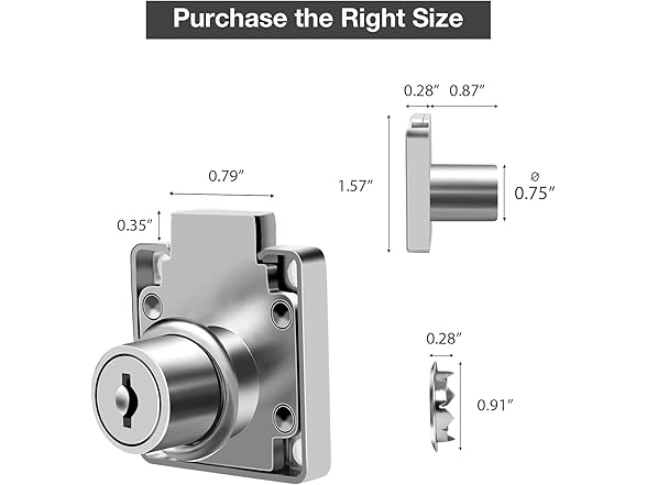 Cabinet Drawer Locks Keyed 3/4" 1pk