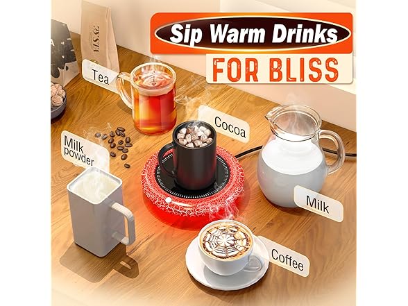 Coffee Mug Warmer with 7 LED Lights