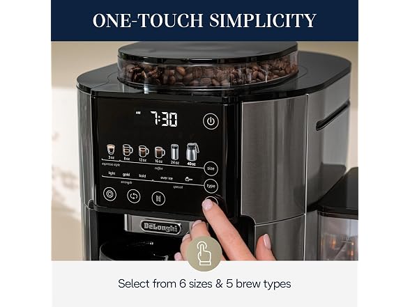 De'Longhi TrueBrew Drip Coffee Maker, Built-In Grinder