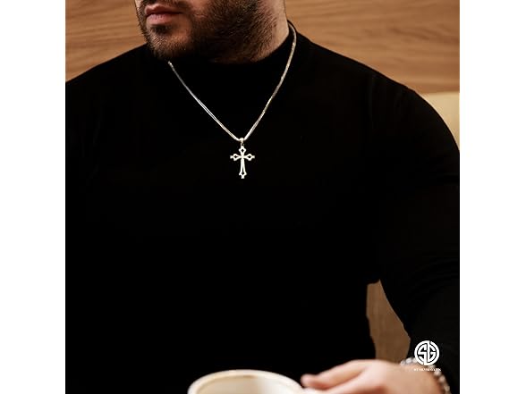bysilvergates Cross Necklace for Men 925
