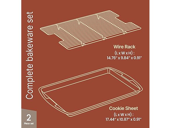 Cookie Sheet with Wire Rack Set, 2-Piece