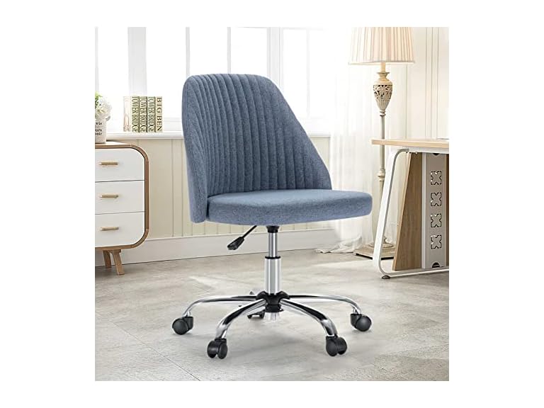 OLIXIS Home Office Desk Chair - Adjustable Rolling Chair, Armless Cute Modern Task Chair for Office, Home, Make Up,Small Space, Bed Room