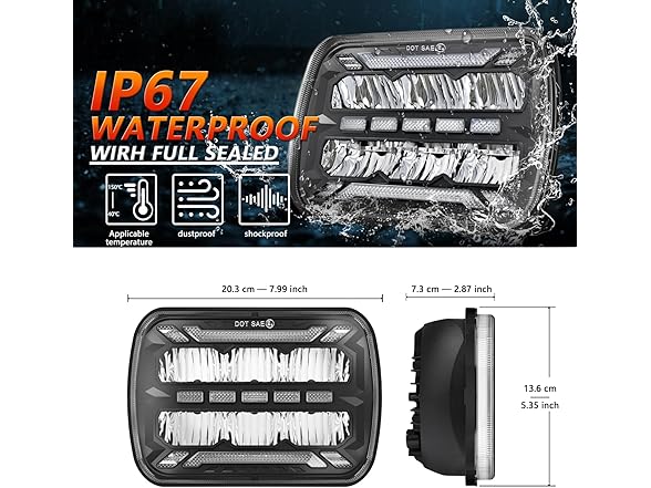 TopAutoGear H6054 5x7 7x6 Led Headlights