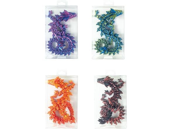 GEDDES Raymond 3D Printed Dragon Fidget Toys – Pack of 24
