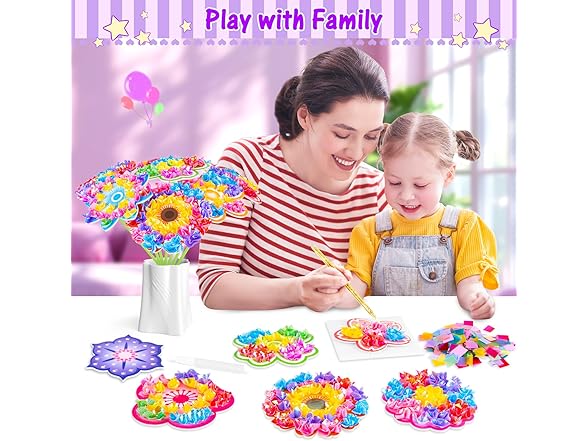 RIEYON Poke Poke Art- Flower Bouquet Kits