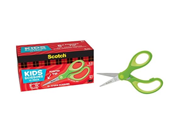 Scotch 5-Inch Soft Touch Pointed Kid Scissors