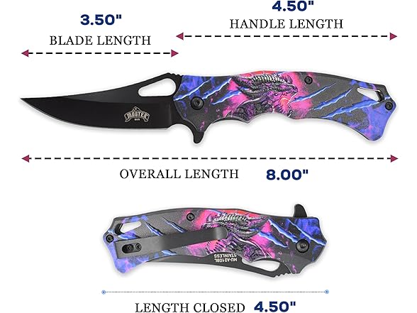 8" Folding Knife Blue