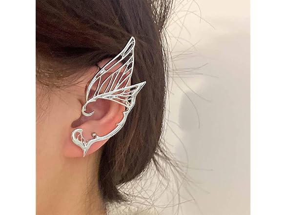 W Weilirian Gothic Elf Fairy Cuff Earrings