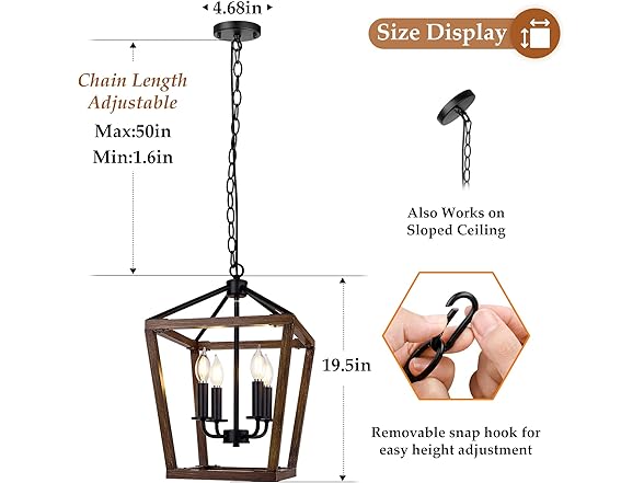 BrightHome B094YBCLLJ Farmhouse Chandelier Light Fix