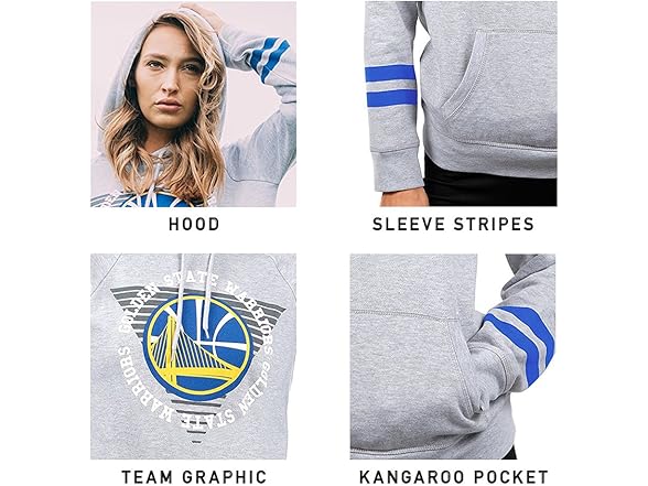 Rockets Womens Hoodie Grey Lg