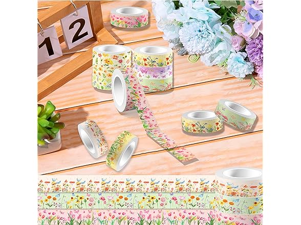 MOZUI Flowers Washi Tapes Set 12pc