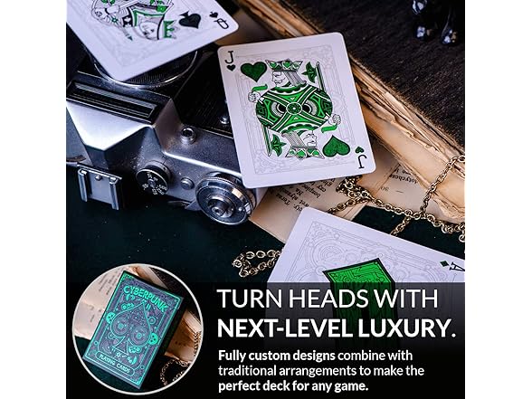 Elephant Playing Cards Cyberpunk Green Cardistry Deck
