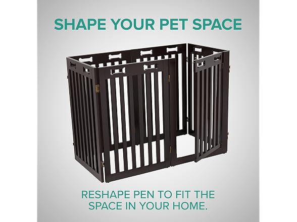 Arf Pets Arf Pets Freestanding Dog Gate with Door, 6 Panel