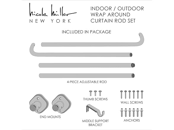 Curtain Rod 84"-160" Brushed Nickel