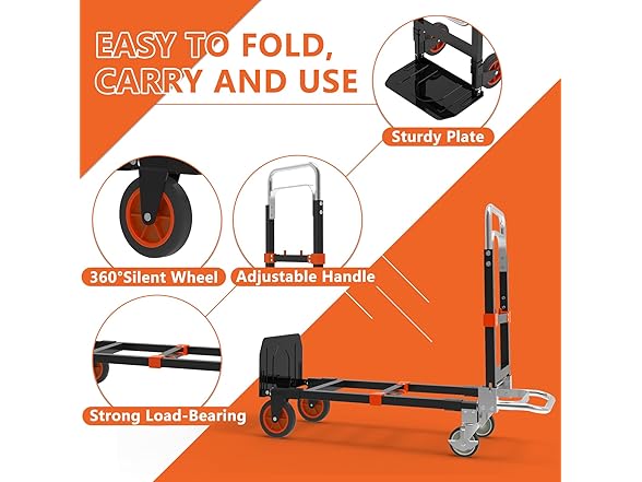Doerpuz 3 in 1 Hand Truck (Orange) - Gallery 4