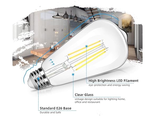Brightever B089NTKF8P Dimmable Light Bulb 4-Pack