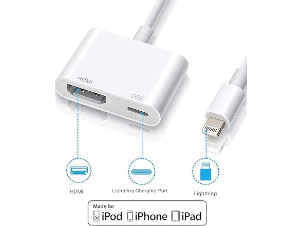 [Apple MFi Certified] Lightning to HDMI Adapter