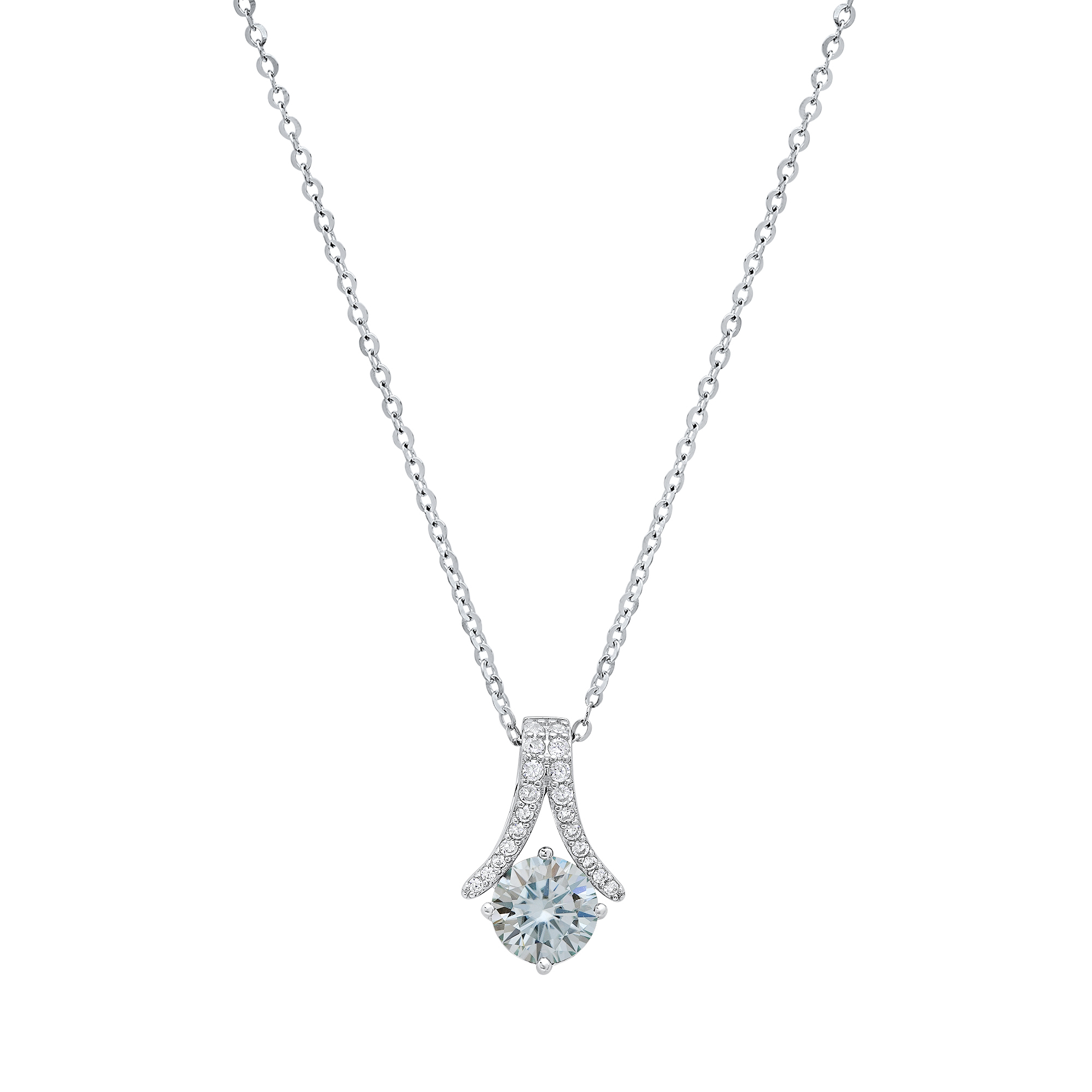 Arch Turquoise Moissanite Necklace - Gallery 4