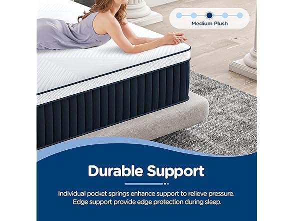 DIGLANT 14" Medium Plush King Mattress