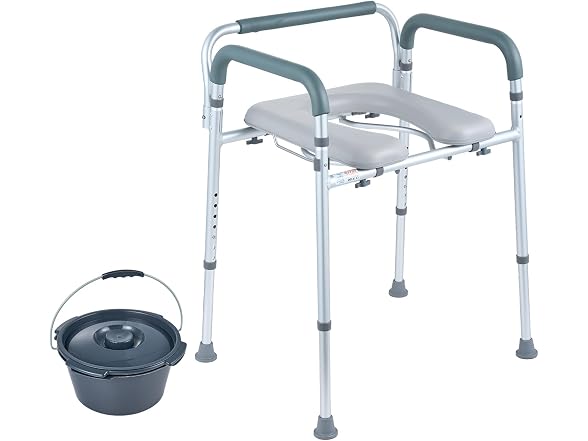 Commode Chair, Bedside Commode with Padded Seat