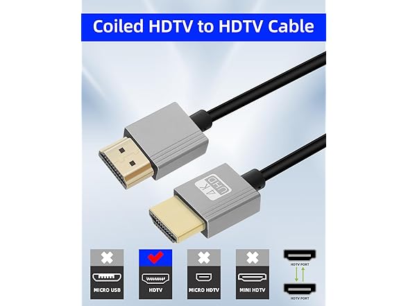 YANBORONSN 4K HDMI Coiled Cable 2.2FT