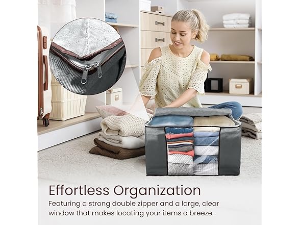 6 Pack 60L Clothes Storage Bags