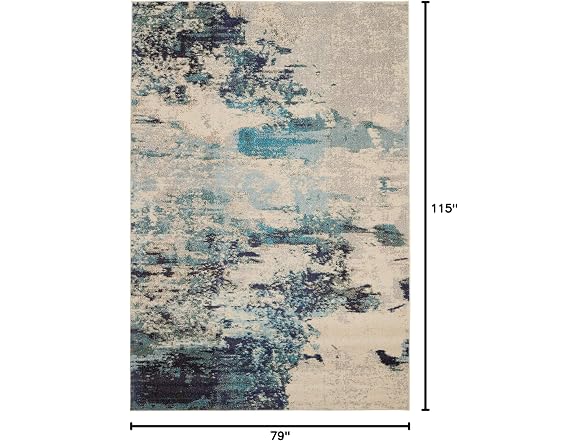 Nourison Home Celestial Ivory Teal 7x10