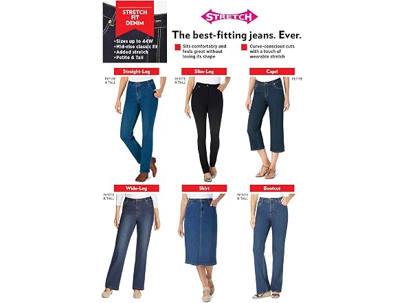 Woman Within Women (24) Stretch 5-pocket Jeans