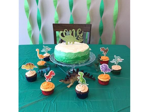 ALISSAR Baby Dinosaur Cupcake Toppers