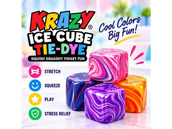 Squishy 2.2" Cube Sensory Toy Tie-Dye