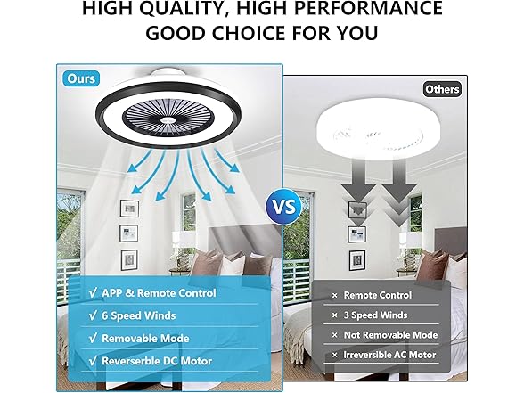 Black Low Profile Ceiling Fan 24" RGB
