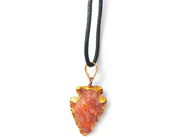 Jet Carnelian Arrowhead Pendant