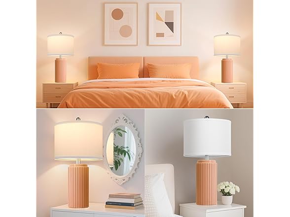 TOBUSA Ceramic Table Lamps Set of 2