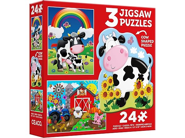 Ceaco Farm - (3) 48 Piece Jigsaw Puzzles