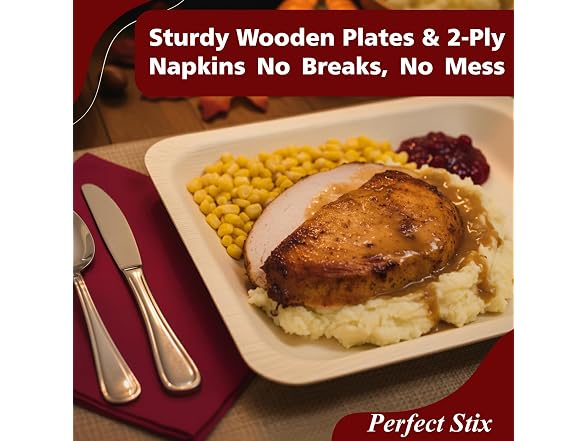Perfect Stix Friendsgiving Plates and Napkins Set 