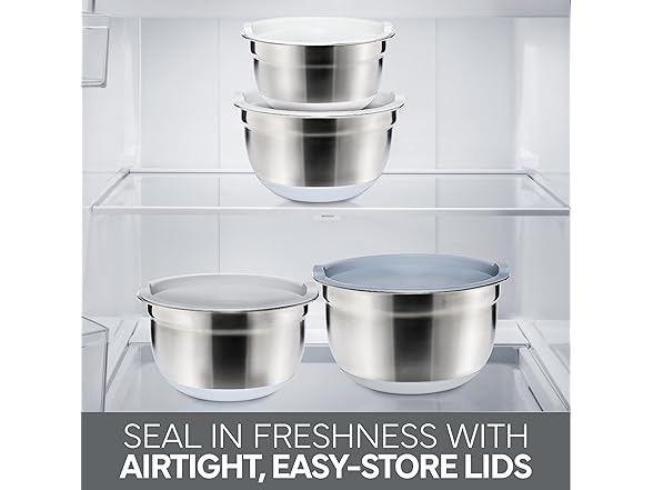 12 Pc Mixing Bowls with Lids Gray