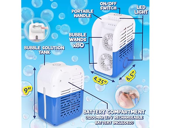 Light Up Portable Bubble Blower Party Machine