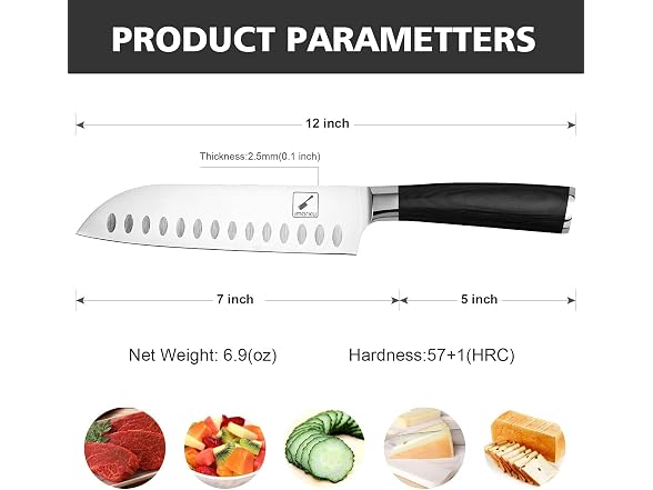 imarku Santoku Knife 7 inch Kitchen Knife
