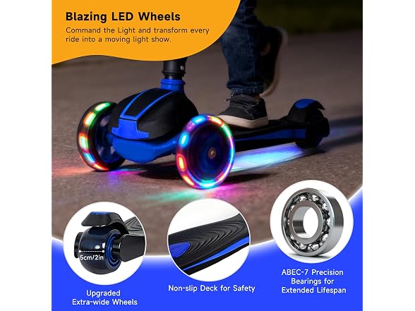 Nattork Blue Kids Scooter for Age 3-11