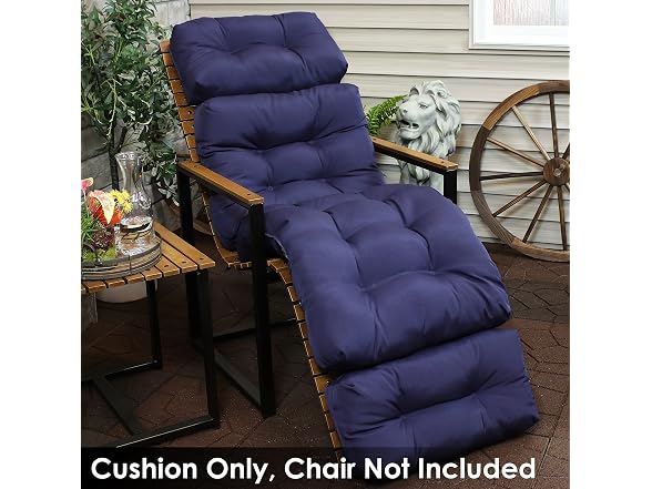 Sunnydaze Decor ZET-072 Tufted Chaise Cushion Blue