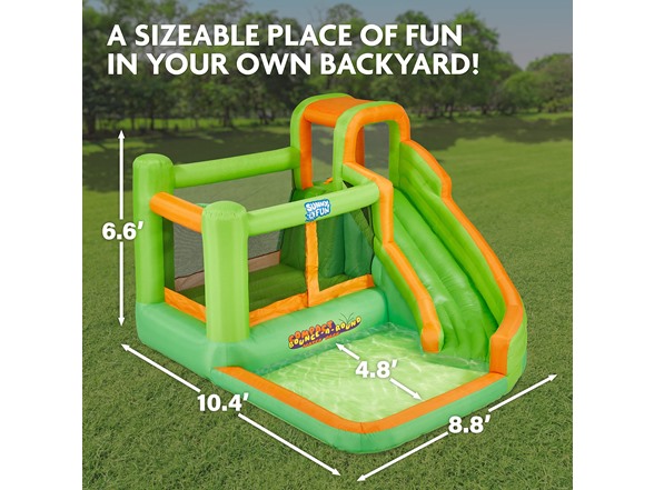 Sunny & Fun Compact Bounce-A-Round Inflatable Water Slide Park
