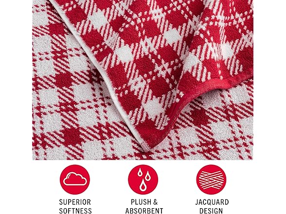 Martha Stewart Plaid Holiday Hand Towels, Set of 2